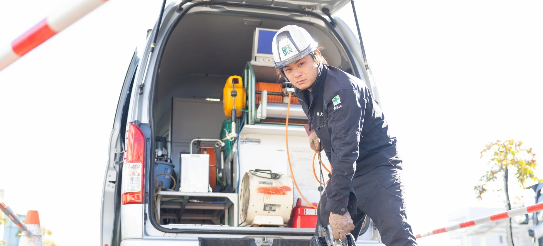 上下水道工事の様子
